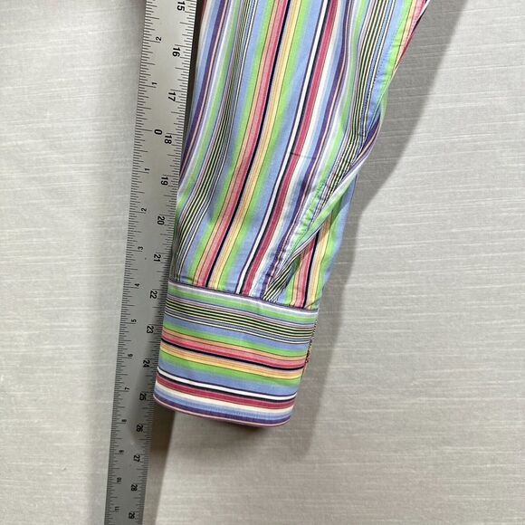 Robert Graham Shirt Mens Colorful Button Up Large Embroidered Striped Floral - Picture 9 of 16